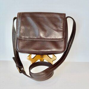 Vintage Talbots Chocolate Brown Leather Shoulder Bag NWOT